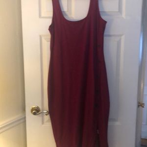 Tank dress size large in burgundy color